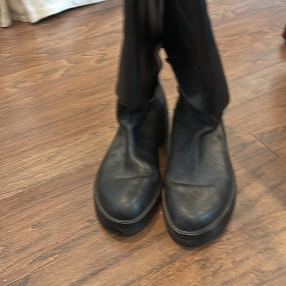 Ann Demeulemeester black w/gold shine fold over boots gently worn size 39 - Picture 6 of 11